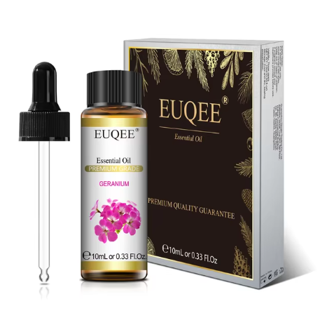 Huile essentiel naturelle saveur geranium EUQEE 10 mL